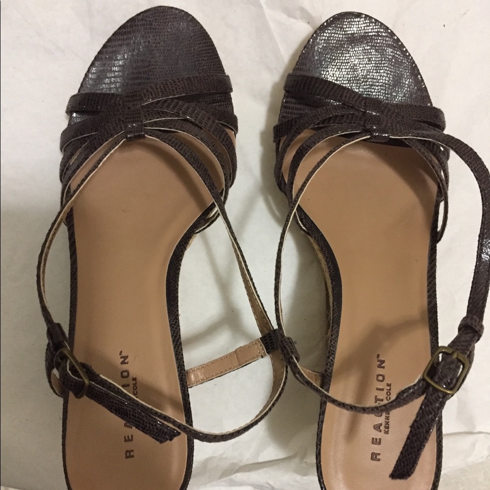 Summer strappy wedge shoes